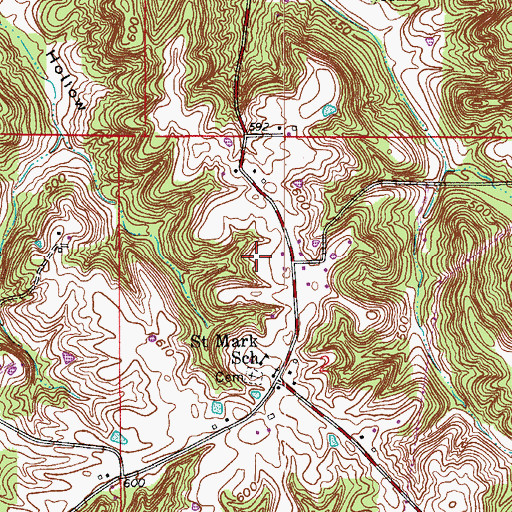 Topographic Map of Anderson Township Fire Department Station 1, IN