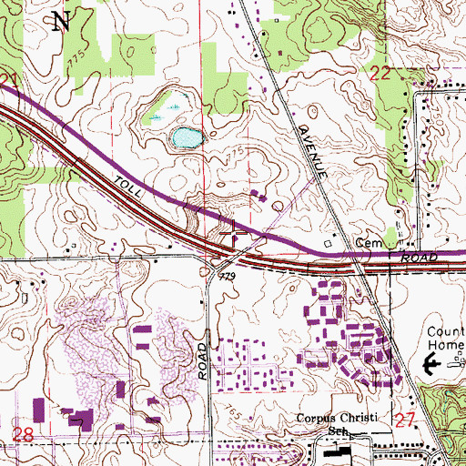 Topographic Map of South Bend Fire Department Station 11, IN