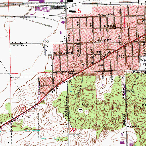 Topographic Map of South Bend Fire Department Station 5, IN