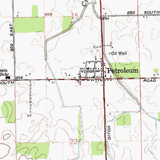 Topographic Map of Nottingham Township Volunteer Fire Department, IN