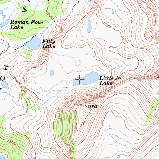 Topographic Map of Little Jo Lake, CA