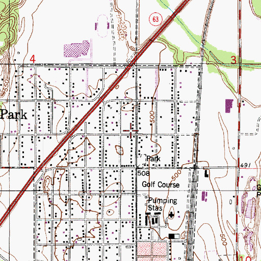 Topographic Map of Fairview Park Volunteer Fire Department, IN