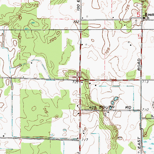 Topographic Map of Bass Lake - California Township Fire Department Station 2, IN