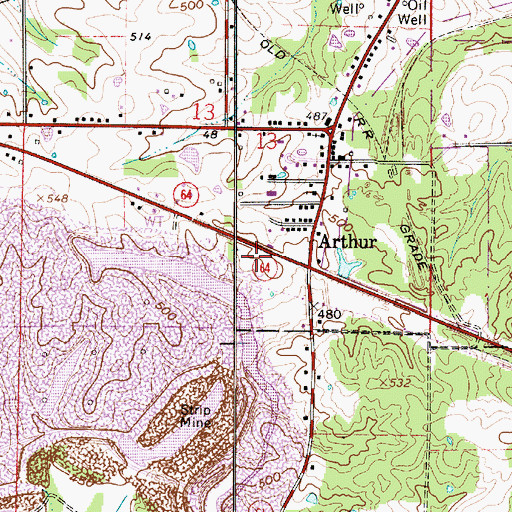 Topographic Map of South Patoka Township Volunteer Fire Department, IN