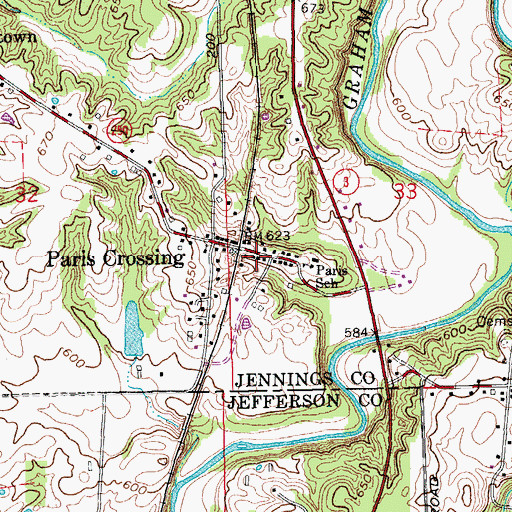 Topographic Map of Montgomery Township Volunteer Fire Department, IN