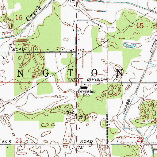 Topographic Map of Washington Township Volunteer Fire Department Knox, IN