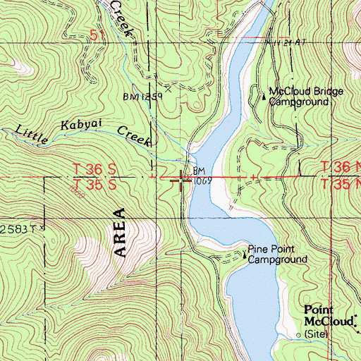 Topographic Map of Little Kabyai Creek, CA