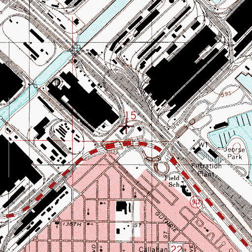 Topographic Map of Arcelormittal Steel - Indiana Harbor Fire Department, IN