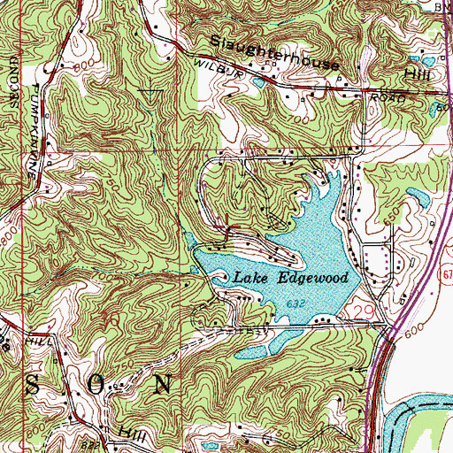 Topographic Map of Gregg Township Volunteer Fire Department Station 2, IN