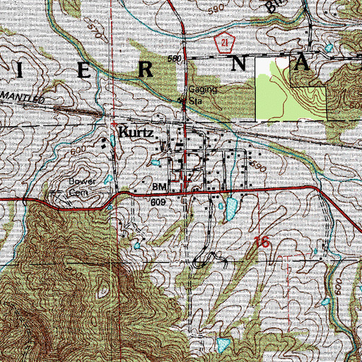 Topographic Map of Owen - Salt Creek Township Volunteer Fire Department Station 1, IN