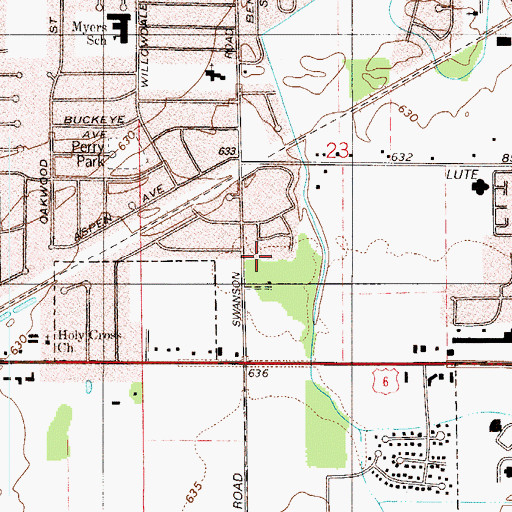 Topographic Map of Portage Fire Department Station 1 Headquarters, IN