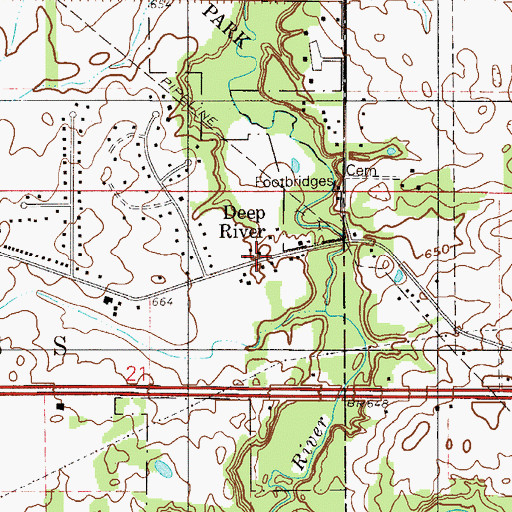 Topographic Map of Ross Township Fire Service Station 3, IN