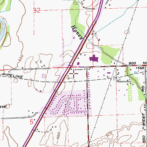 Topographic Map of White River Township Fire Department Station 53, IN