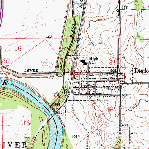 Topographic Map of Johnson Township Volunteer Fire Department, IN