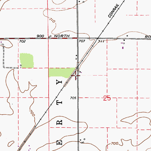 Topographic Map of Climbers Township Volunteer Fire Department, IN