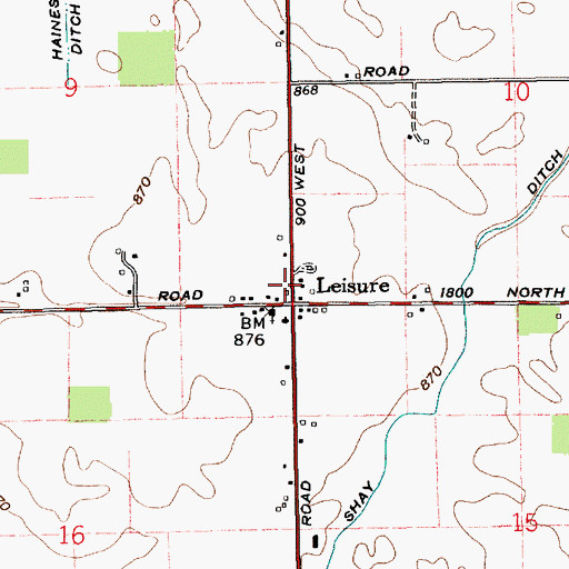 Topographic Map of Duck Creek Volunteer Fire Department, IN