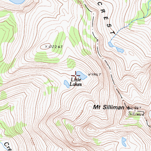 Topographic Map of Little Lakes, CA