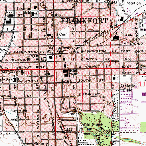 Topographic Map of Frankfort Fire Department Storage Unit, IN