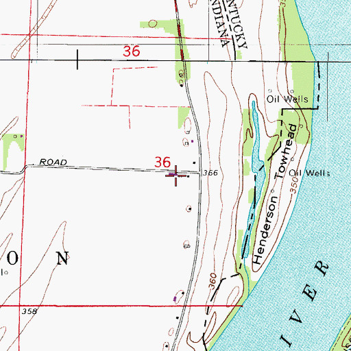 Topographic Map of Perry Township Volunteer Fire Department Station 3, IN