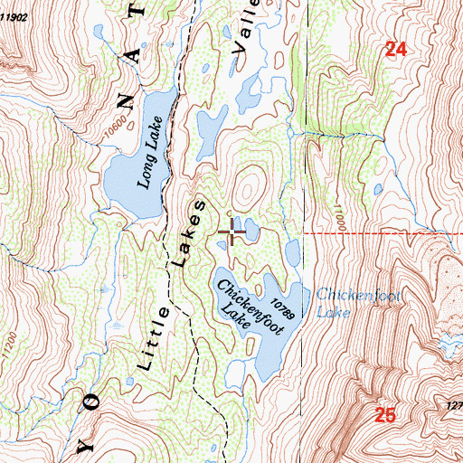 Topographic Map of Little Lakes, CA