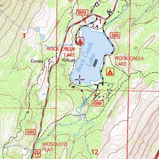 Topographic Map of Little Lakes Valley, CA