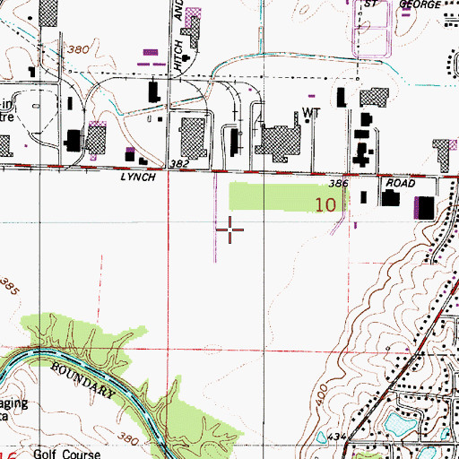 Topographic Map of Evansville Fire Department Station 2, IN