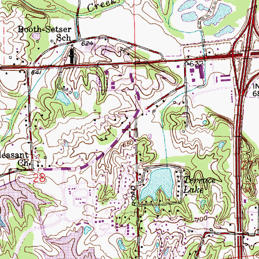 Topographic Map of Columbus Fire Department Station 5, IN
