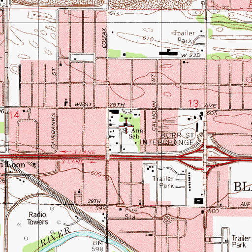 Topographic Map of Gary Fire Department Station 13, IN