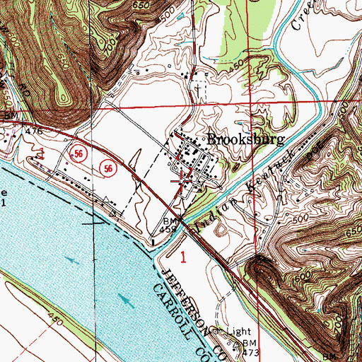 Topographic Map of Milton Township Fire Department, IN
