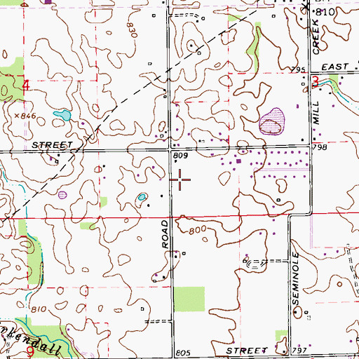 Topographic Map of Noblesville Fire Department Station 76, IN
