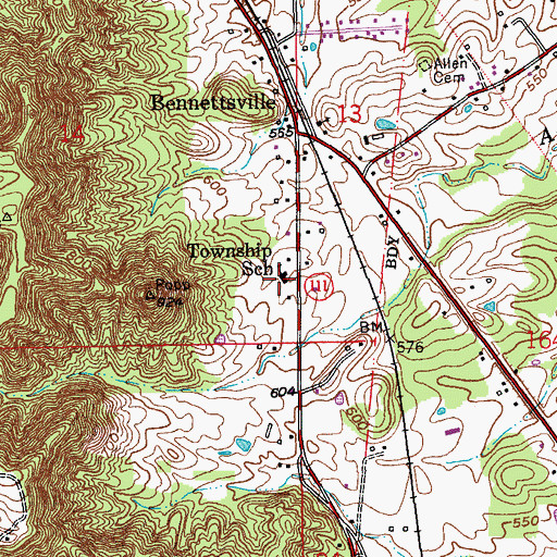 Topographic Map of Sellersburg Volunteer Fire Department Station 3, IN