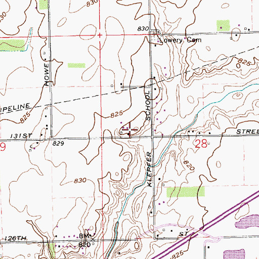 Topographic Map of Fishers Fire Department Station 95, IN