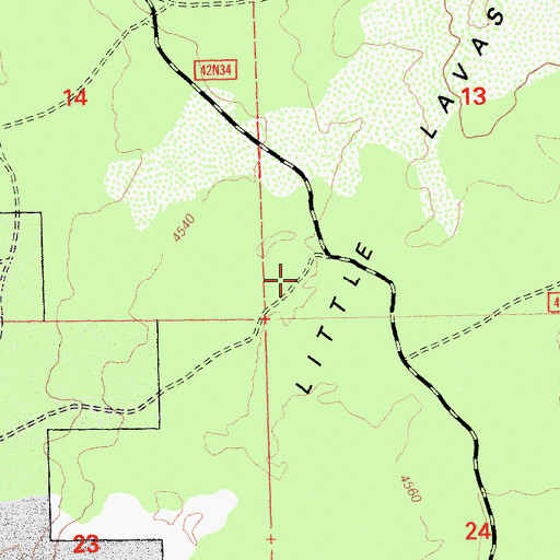 Topographic Map of Little Lavas, CA