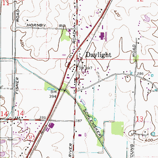 Topographic Map of Scott Township Volunteer Fire Department Station 2, IN