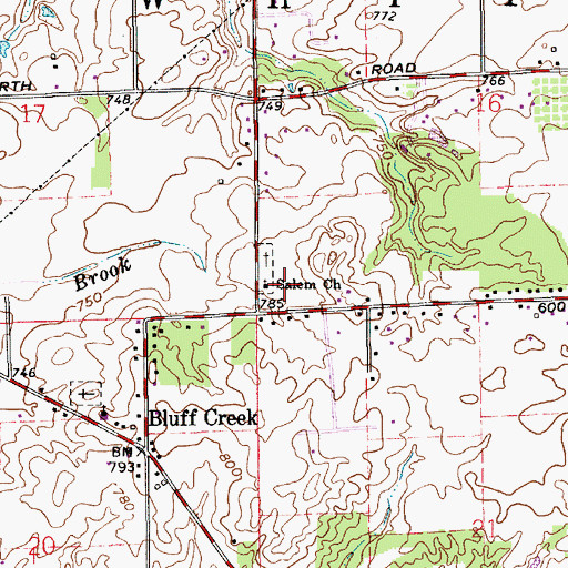 Topographic Map of Bargersville Community Fire Department Station 2, IN