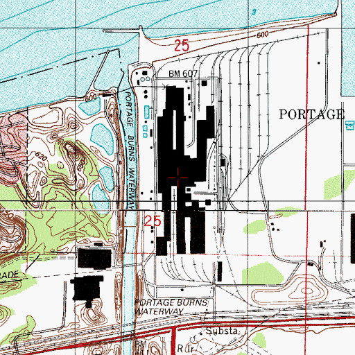 Topographic Map of United States Steel Midwest Division Fire Department, IN