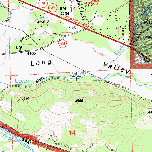 Topographic Map of Little Long Valley Creek, CA