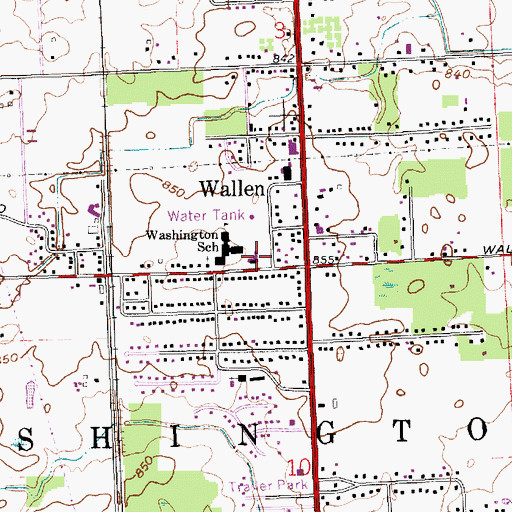 Topographic Map of Washington Township Volunteer Fire Department Fort Wayne, IN