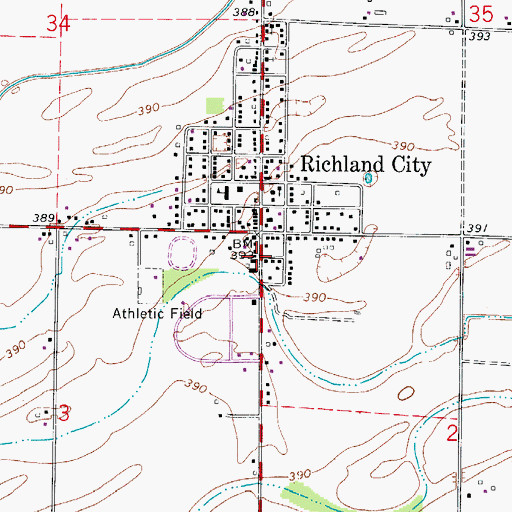 Topographic Map of Luce Township Fire Department Station 2, IN