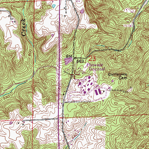 Topographic Map of Branchville Correctional Facility Fire Department, IN