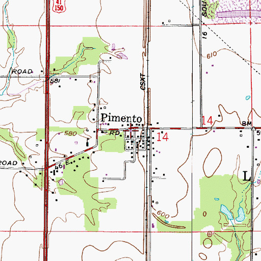 Topographic Map of Linton Township Volunteer Fire Protection Company, IN