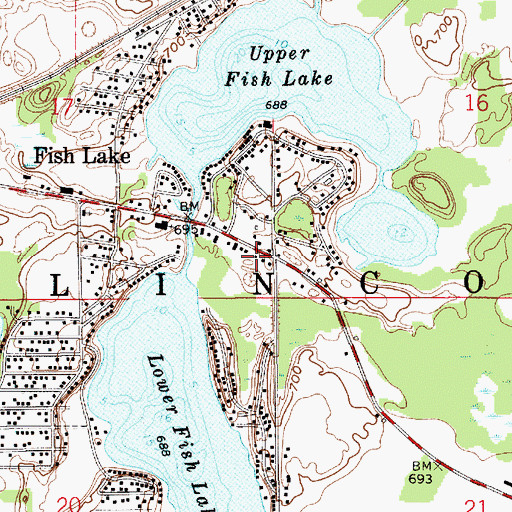 Topographic Map of Lincoln Township Volunteer Fire Department, IN
