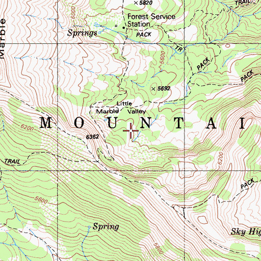 Topographic Map of Little Marble Valley, CA