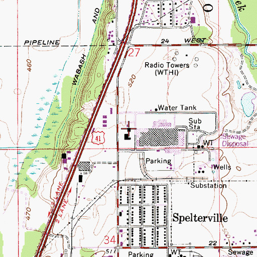 Topographic Map of Alcan Aluminum Fire Brigade, IN