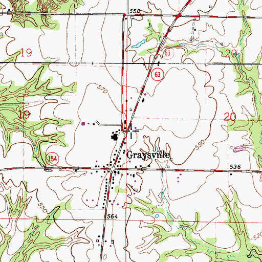 Topographic Map of Turman Township Volunteer Fire Department, IN
