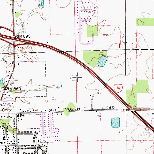Topographic Map of Brownsburg Fire Territory Headquarters and Training Facility, IN