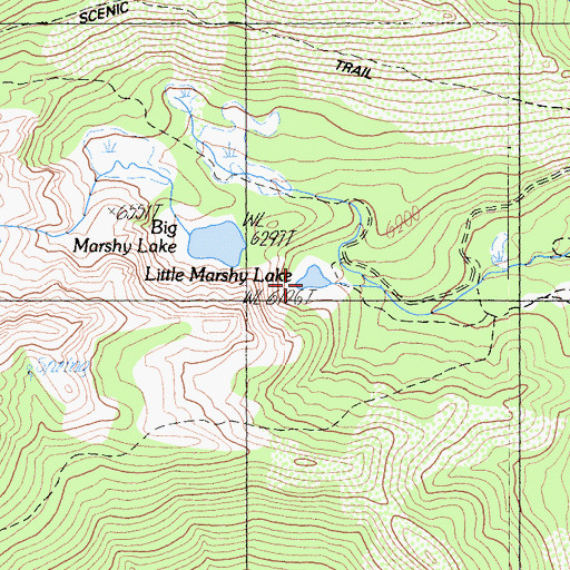 Topographic Map of Little Marshy Lake, CA