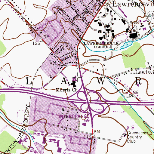 Topographic Map of Saint Lawrence Rehabilitation Center Hospital, NJ