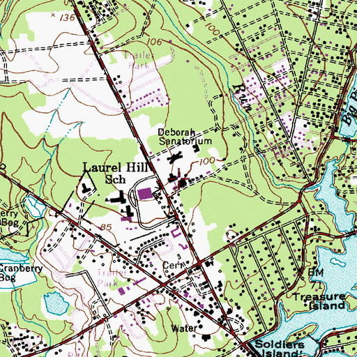 Topographic Map of Deborah Heart and Lung Medical Center, NJ