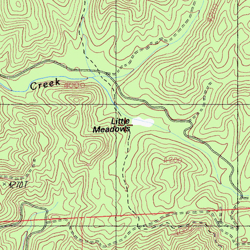 Topographic Map of Little Meadows, CA